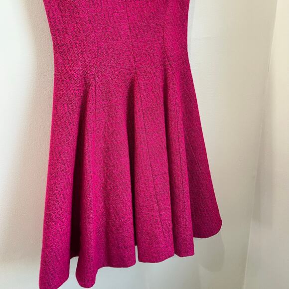 Lela Rose Metallic Pink Knit Tweed Sleeveless A-Line Cocktail Dress Sz 4 - Picture 8 of 10